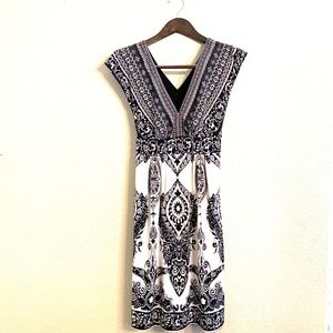 Saks Fifth Avenue Black White Dress SZ 6